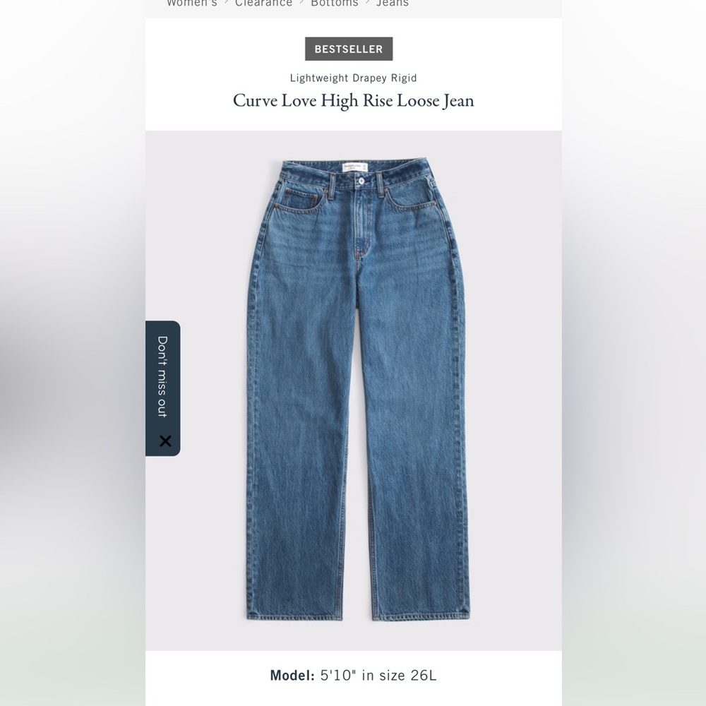 Abercrombie & Fitch Blue High Rise Wide Leg Jeans